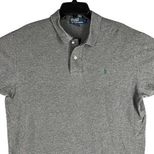 Ralph Lauren Polo Shirt Mens Large Gray Preppy Regular Fit‎ Rugby Vintage Y2K